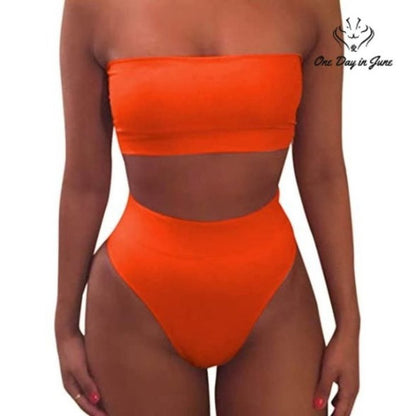 Pink Queen Removable Strap High Waist Bikini Swimsuit Size S