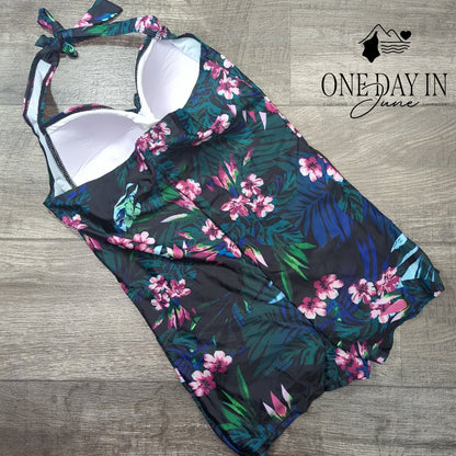 Aleumdr Halter Boyshort One Piece Swimsuit Size 2XL