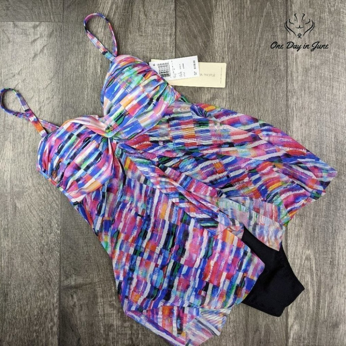 Gottex Abstract Flyaway One Piece Swimsuit Multicolor NWT Size 6