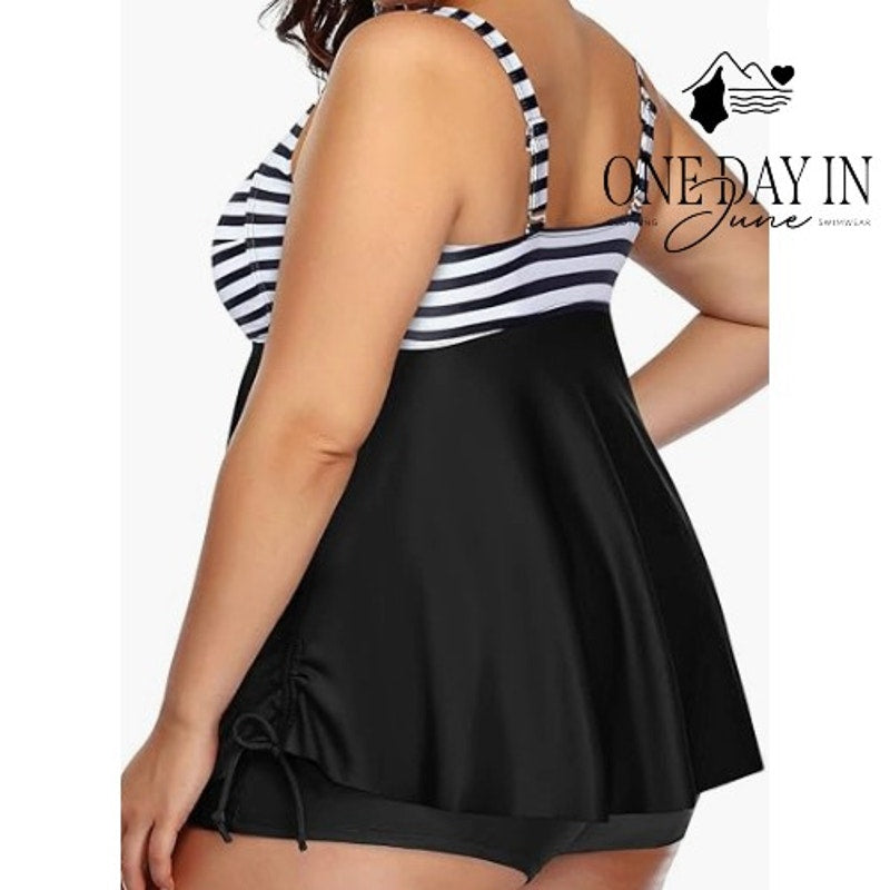 Aqua Eve Plus Size Cross Front Boyshort Tankini Swimsuit Size 20W