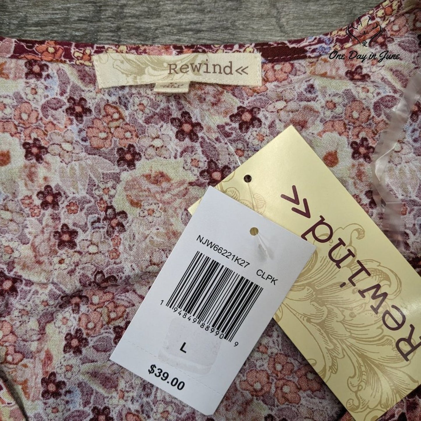 Rewind Floral Long Sleeve Blouse Size L