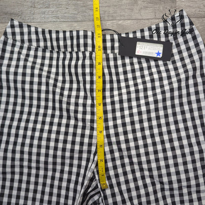 LIV Bottoms Pants Black White Gingham Check Ankle Straight Leg NWT Size S