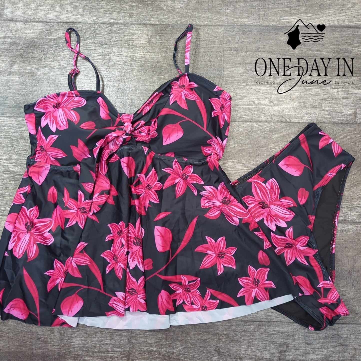 Aleumdr Tropical Tankini Swimsuit Size 2XL