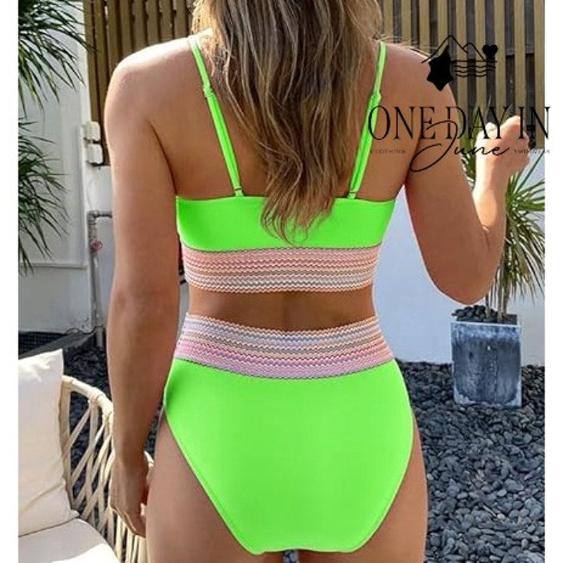 Blooming Jelly High Waist Bikini Swimsuit Size L