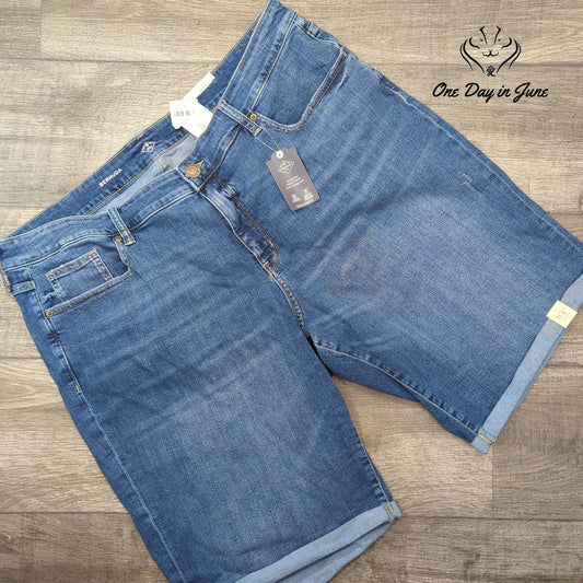 St. John's Bay Plus Size Bermuda Denim Shorts Size 24W