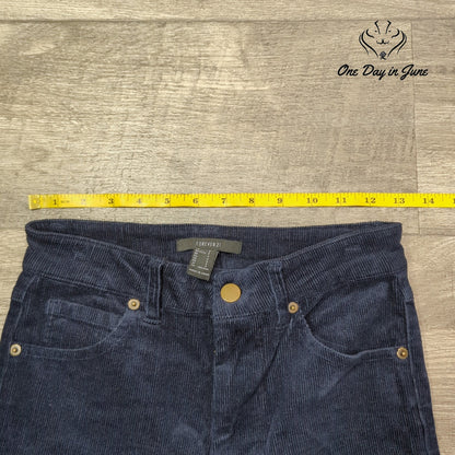 Forever 21 Slim Leg Corduroy Pants Navy Blue Five Pocket Size S