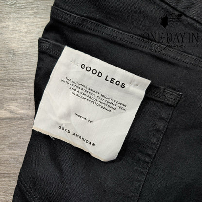 Good American Always Fits Good Legs Skinny Jeans Black165 NWT Size 28
