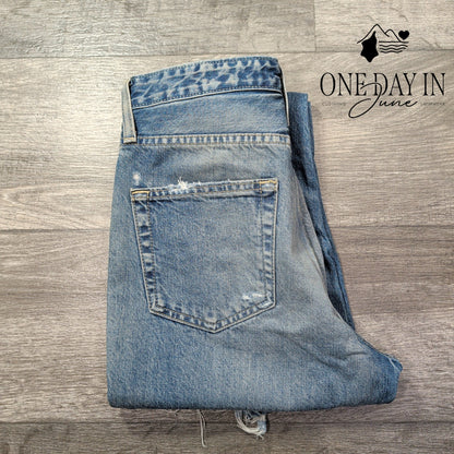 AG Adriano Goldschmied The Phoebe High Rise Tapered Distressed Jeans NWT Size 4