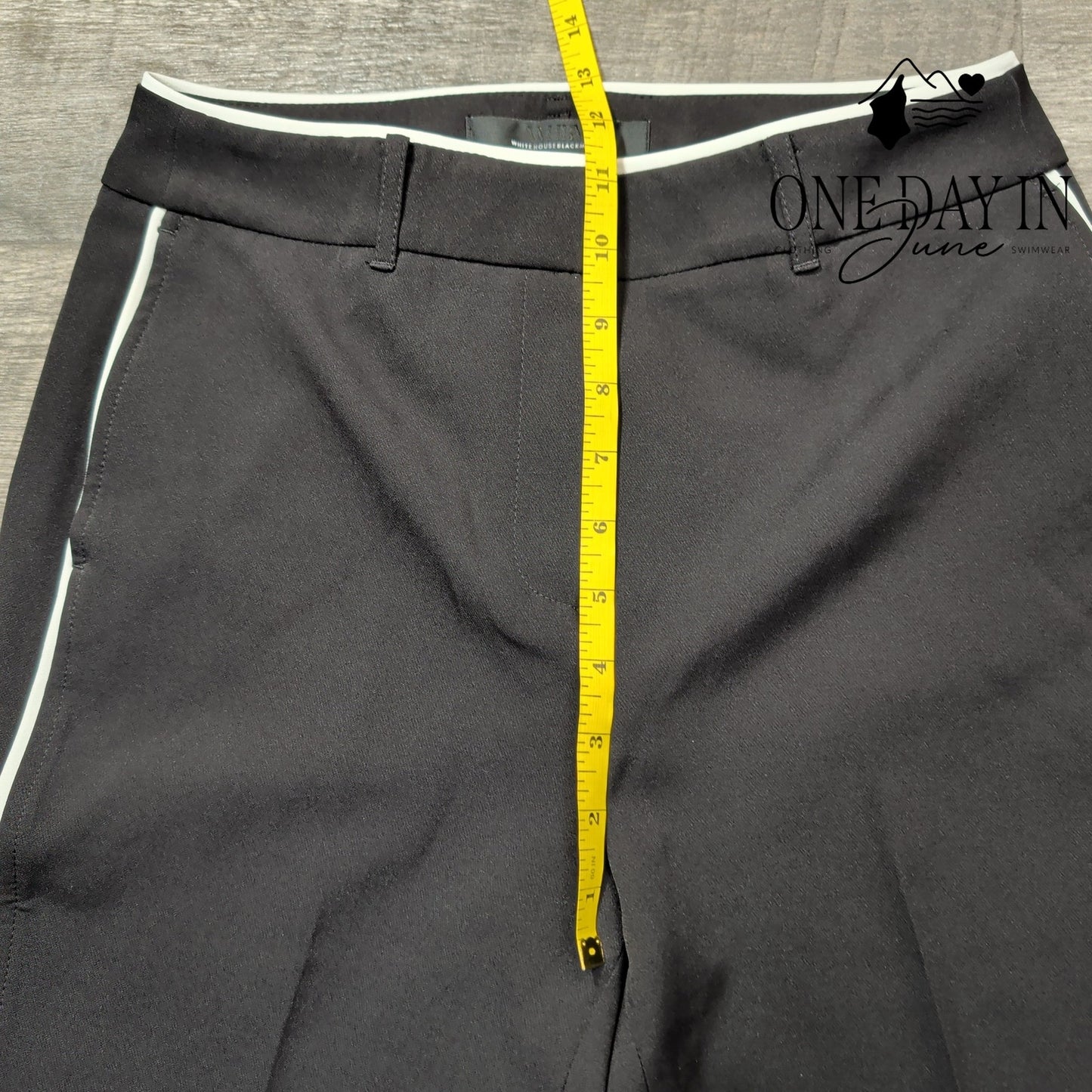 White House Black Market HR Contrast Trouser Pants Black White NWT Size 2