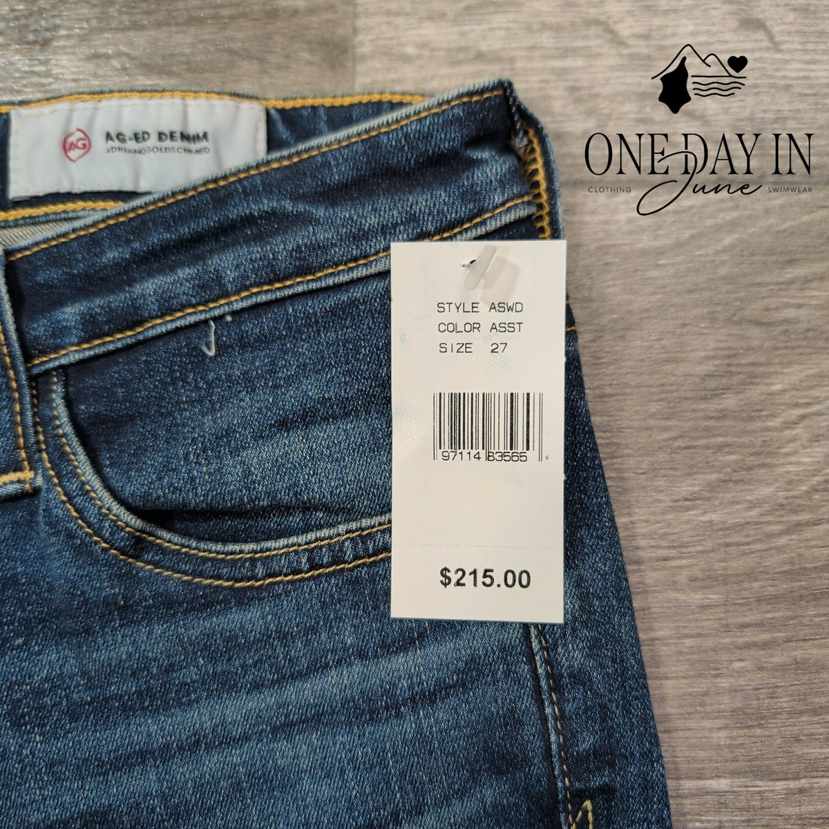 AG Adriano Goldschmied The Sophia High Rise Slim Jeans Blue NWT Size 4 (27)