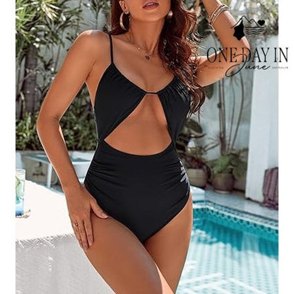 Blooming Jelly Cut Out One Piece Swimsuit Size L