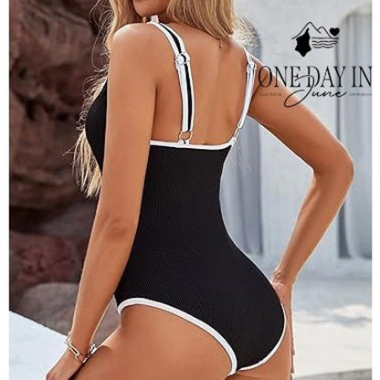 Blooming Jelly Ribbed One Piece Swimsuit Size M