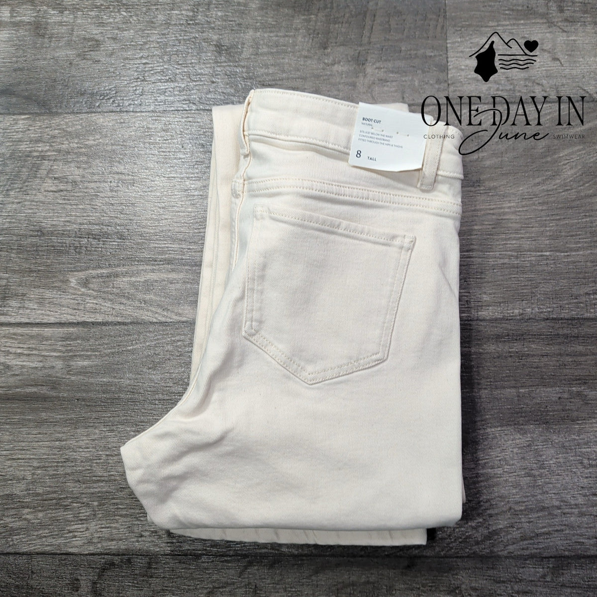 J. Jill Modern Slim Boot Cut Jeans Tall Natural Ivory Denim NWT Size 8 Tall