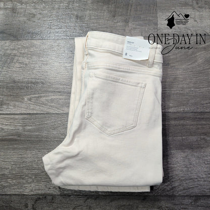 J. Jill Modern Slim Boot Cut Jeans Tall Natural Ivory Denim NWT Size 8 Tall