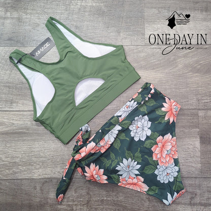 Aimage Crop Top Bikini Swimsuit Size S