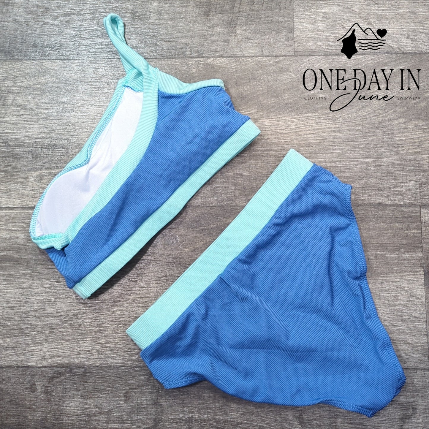 Aleumdr One Shoulder Ribbed Bikini Swimsuit Size S