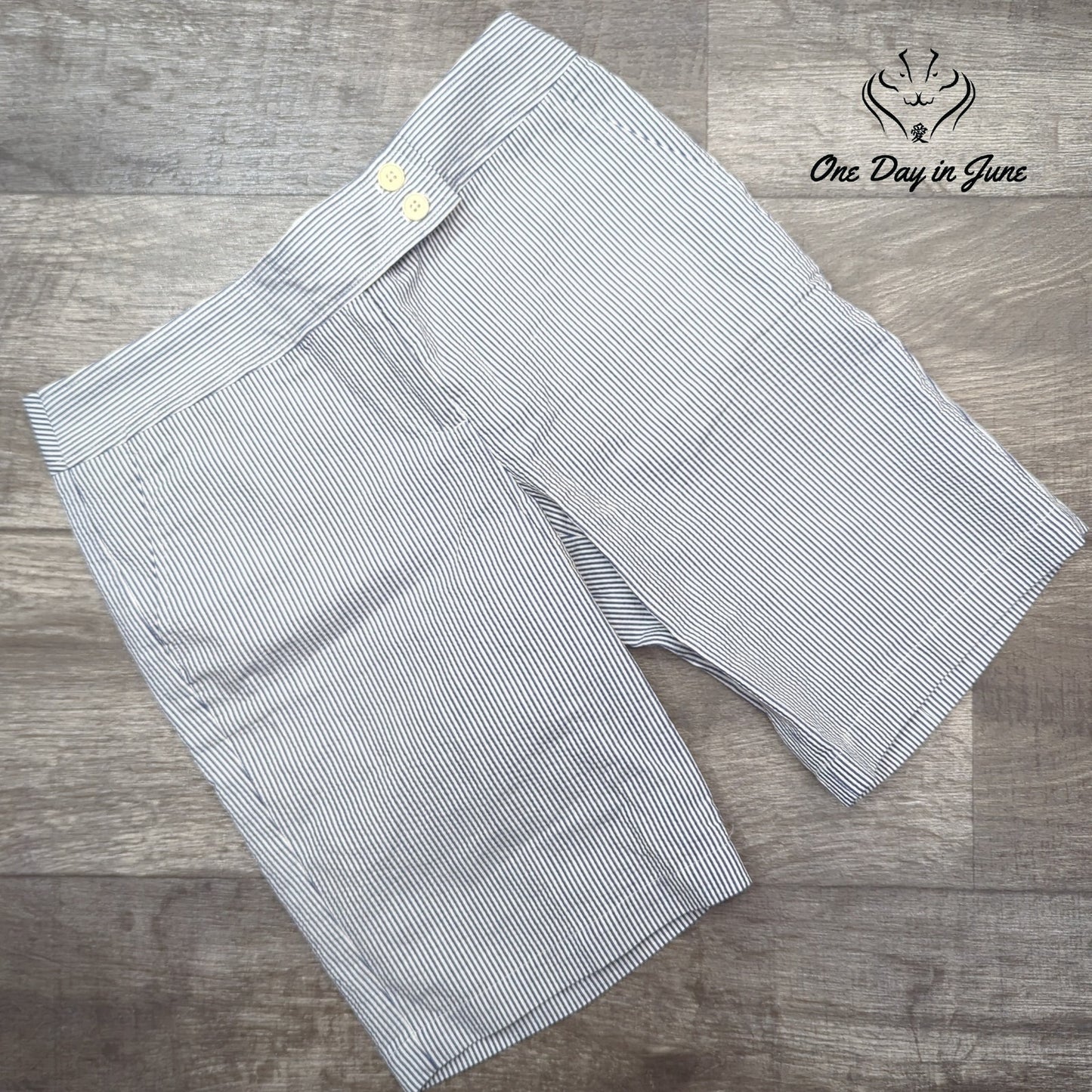 Talbots Petite Striped Flat Front Shorts Size 4P