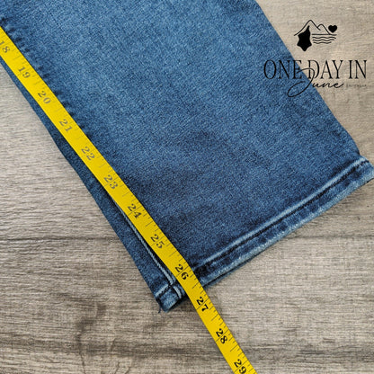 Hudson Nico Maternity Straight Ankle Jeans Blue Side Panel NWT $195 Size 4 (27)