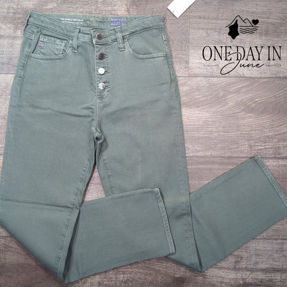AG Adriano Goldschmied The Isabelle Button Up High Rise Crop Jeans Size 27 (4)