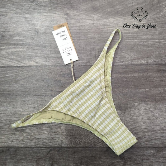 Billabong Salty Blonde Meet Your Match Isla Bikini Bottom Gingham NWT Size S