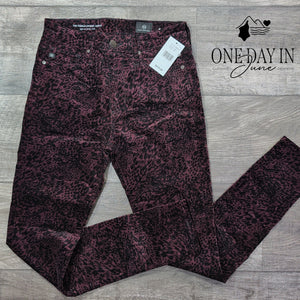 AG Adriano Goldschmied Farrah Skinny Ankle Jeans Animal Print NWT Size 2 (26)