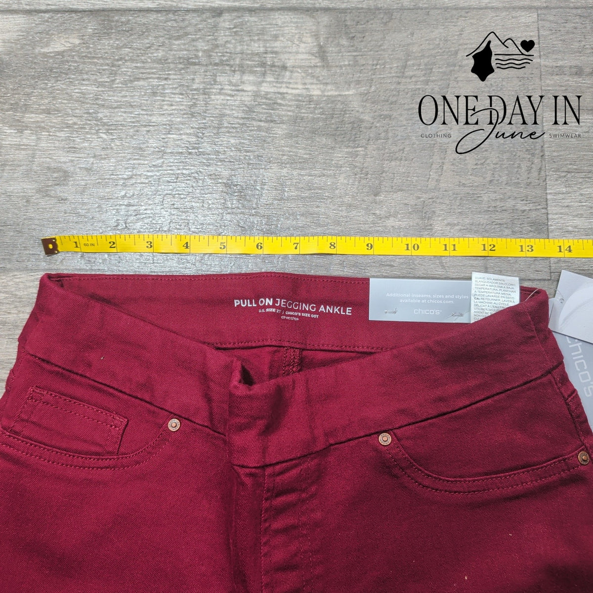 Chico's Pull On Jegging Ankle Jeans Cranberry Red NWT Size Chico's 00T (2T)