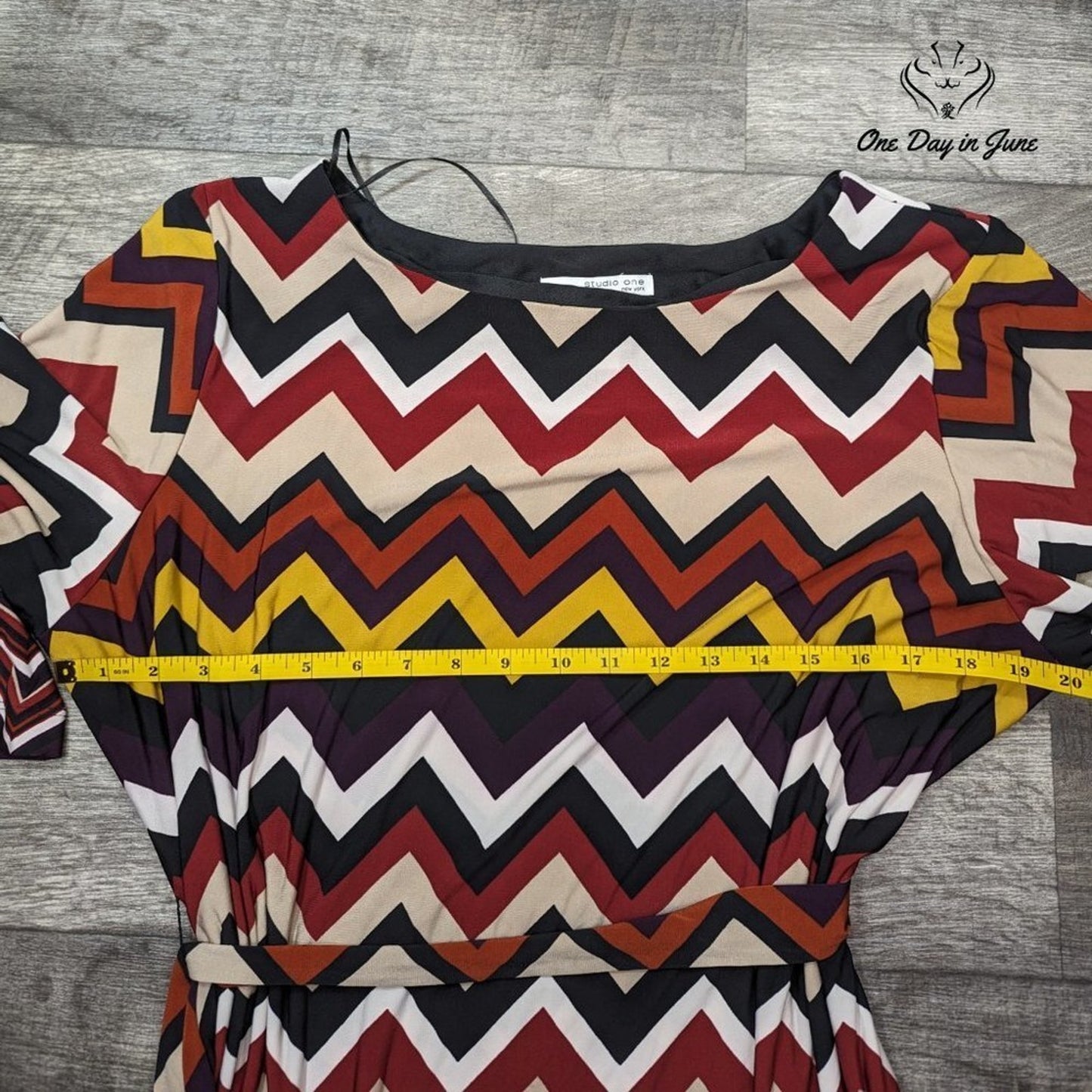 Studio One Long Sleeve Belted Dress Size XL