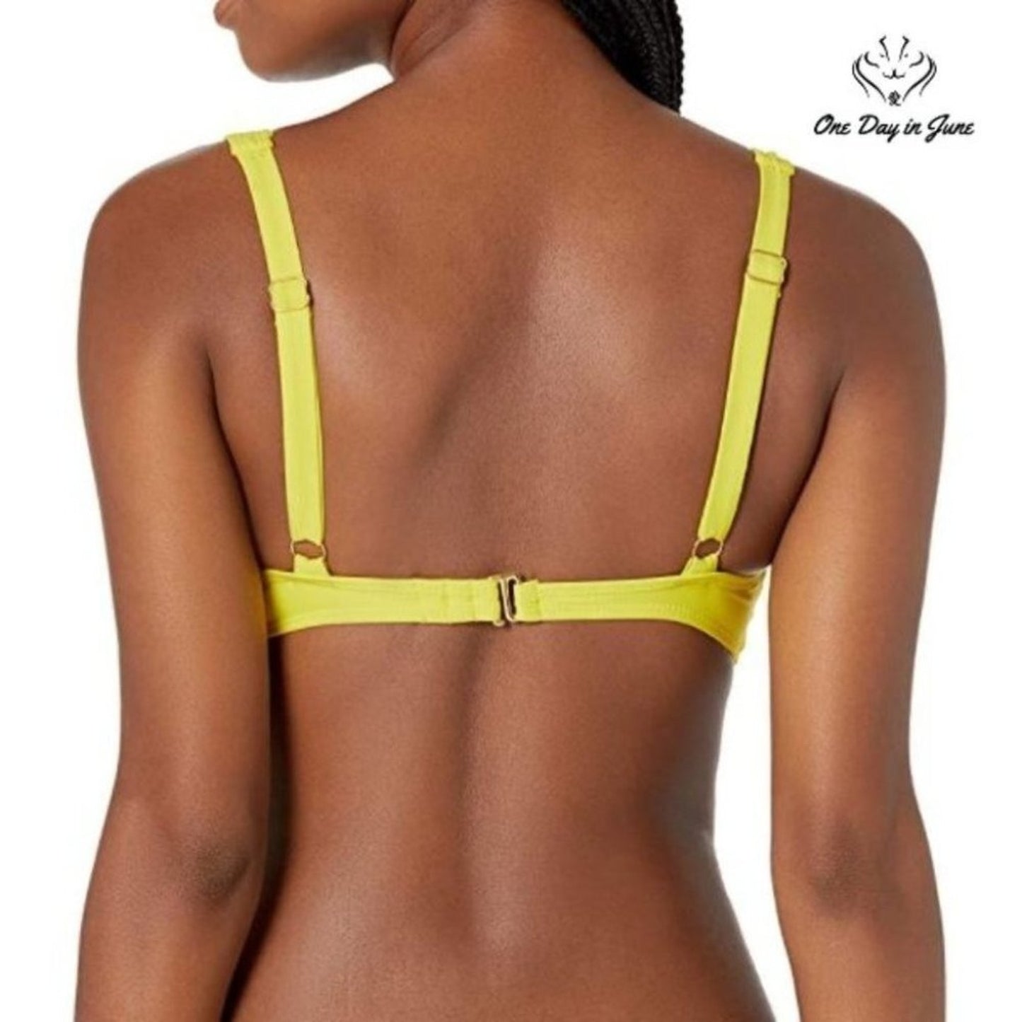 Cyn Luca Standard Tie Front Bikini Top Swimsuit Size L
