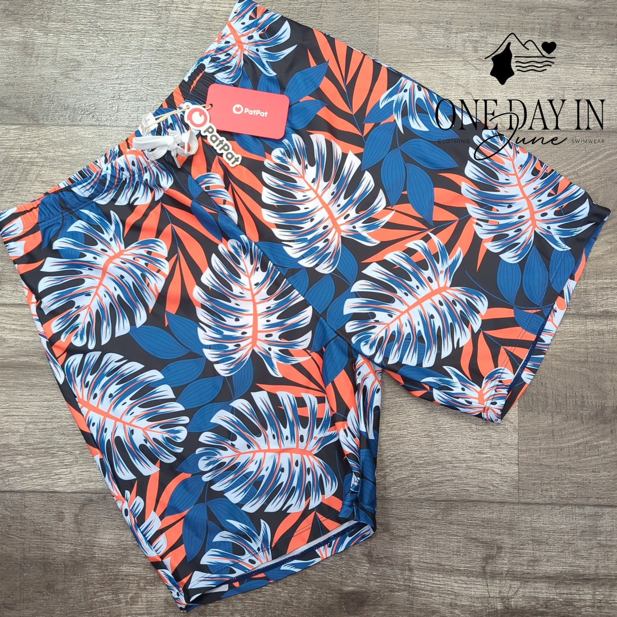 PatPat Tropical Floral Leaf Print Boardshorts Swim Trunks NWT Size XL