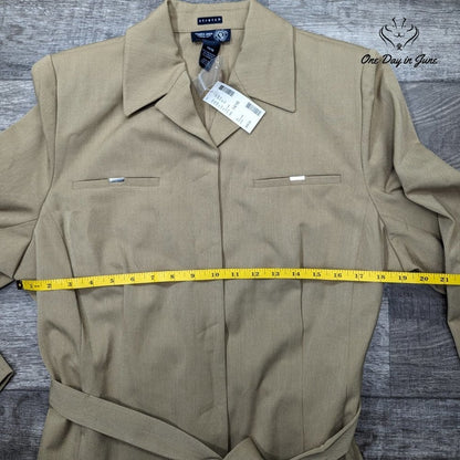 Venezia Jeans Hidden Button Basic Belted Jacket Size 14/16
