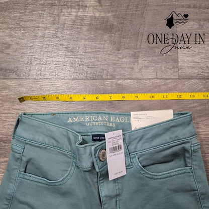 American Eagle Outfitters Super Stretch X Jegging Jeans Regular Green NWT Size 4