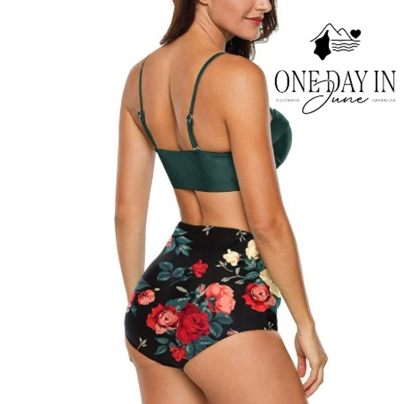 CharmLeaks Molded Cup High Waist Bikini Swimsuit Size L