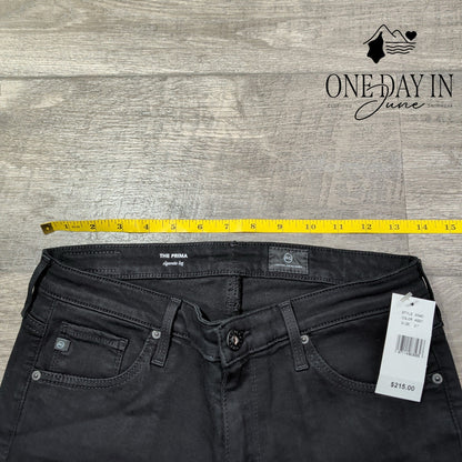 AG Adriano Goldschmied The Prima Cigarette Leg Jeans Black NWT Size 4 (27)