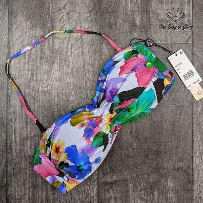 Nanette Lepore Technicolor Tropical Tease Bikini Top Swimsuit Size 12