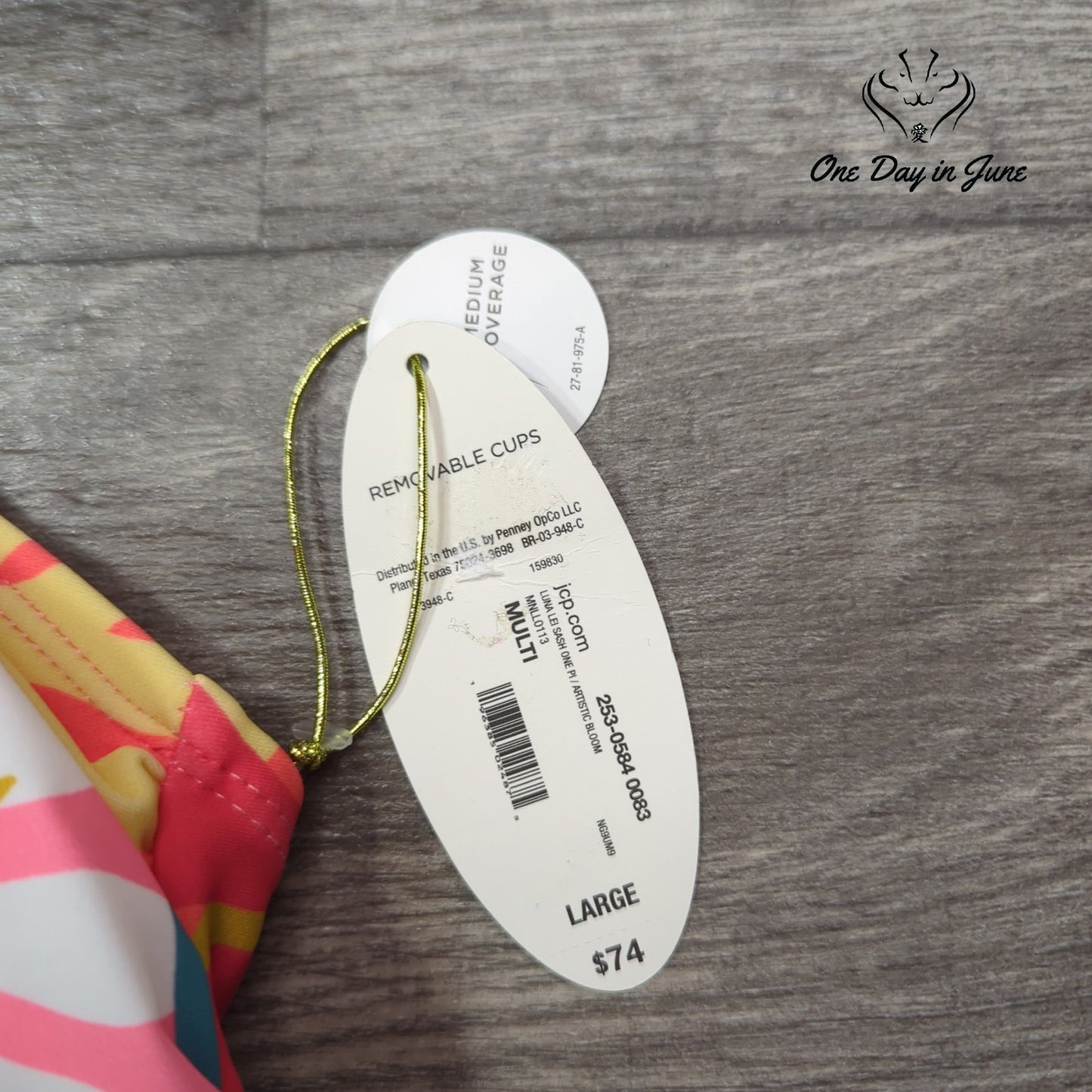 Mynah Floral One Piece Swimsuit Size L