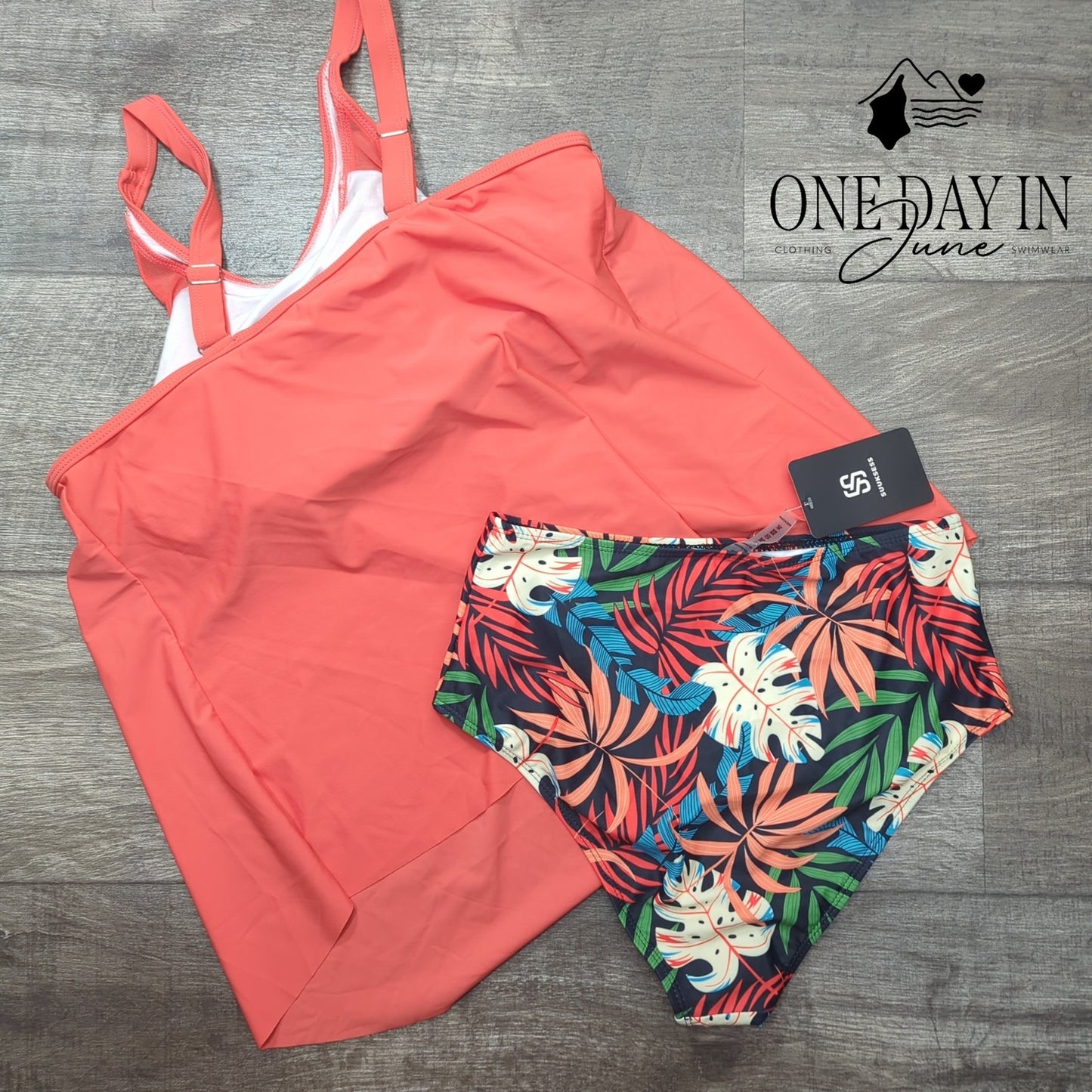 Suuksess Tropical Tankini Swimsuit Size M