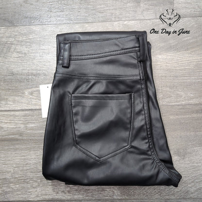 Kensie Jeans Vegan Leather Straight Leg Pants Size 4