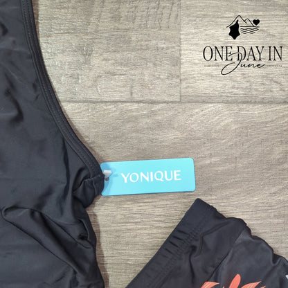 Yonique Crop Boyshort 3 Piece Bikini Swimsuit Size S
