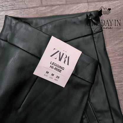 Zara High Rise Faux Leather Legging Pants Size M