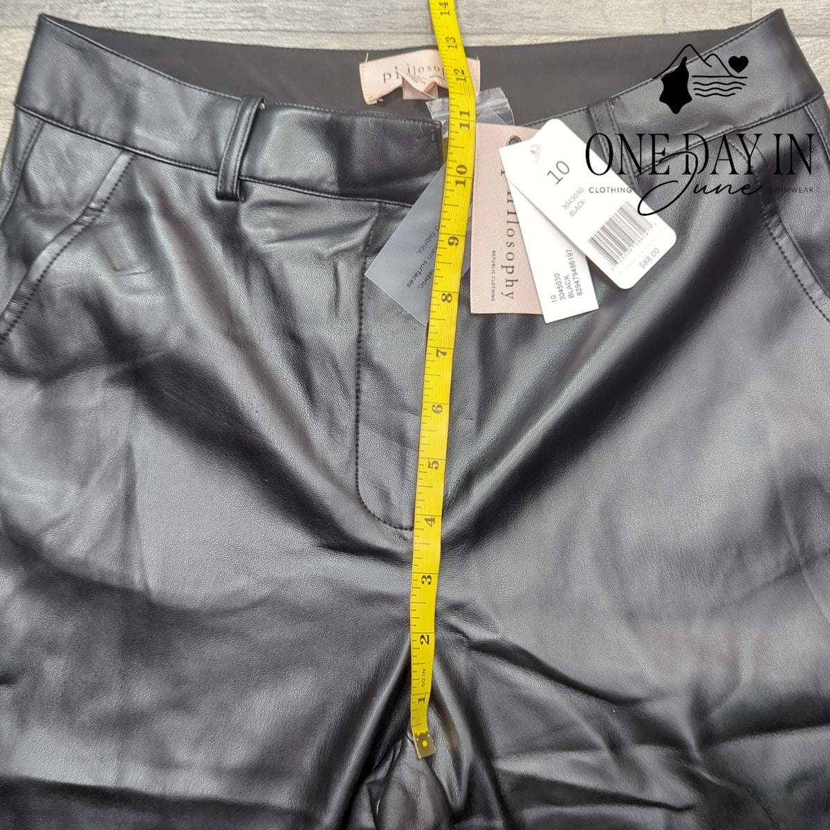 Philosophy Republic Clothing Faux Leather Straight Leg Pants Black NWT Size 10