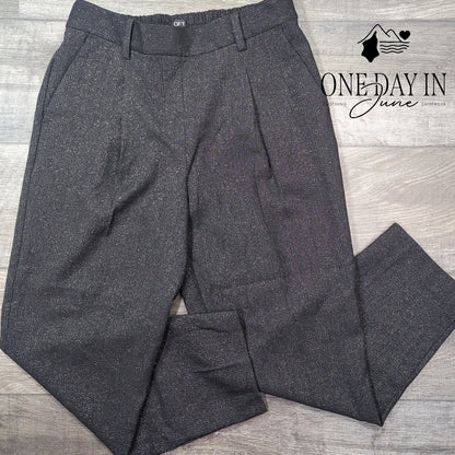 Loft Pull On Metallic Ankle Pants Size M