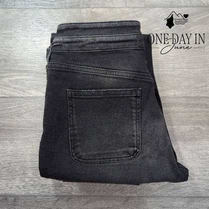 Pilcro and the Letterpress High Rise Slim Button Fly Jean Black NWT $148 Size 27