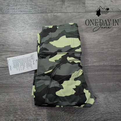 Lululemon Fast Free HR Tight 25" Heritage 365 Camo Crispin Green NWT Size 4