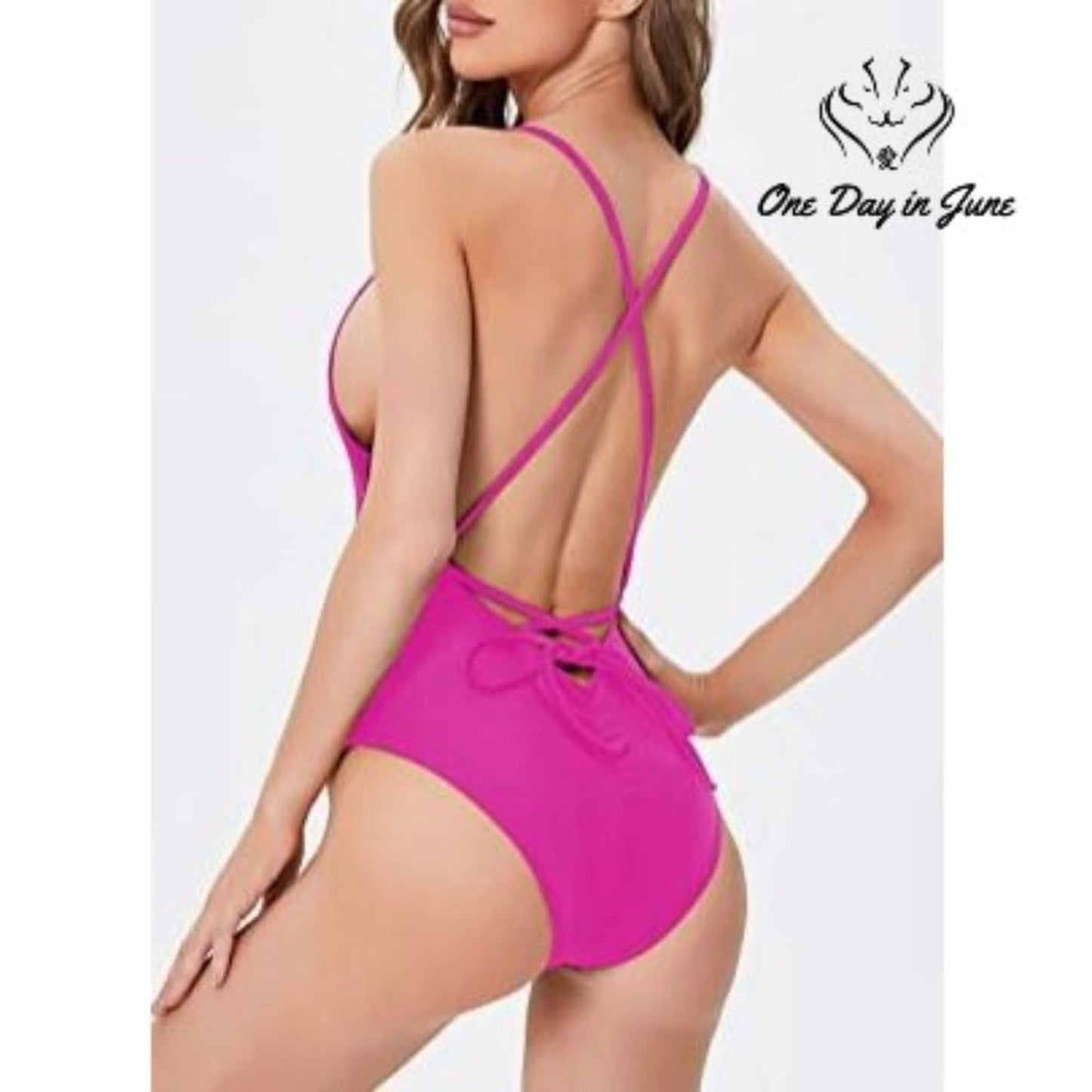 Sweatyrocks Ruched Back One Piece Swimsuit Size M