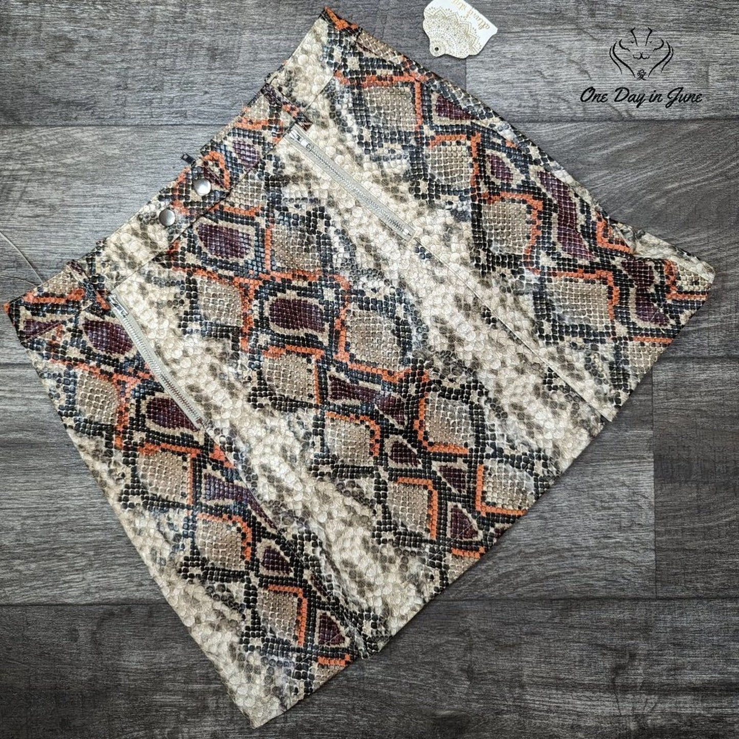 Altar'd State Snake Skin Mini Skirt Size M