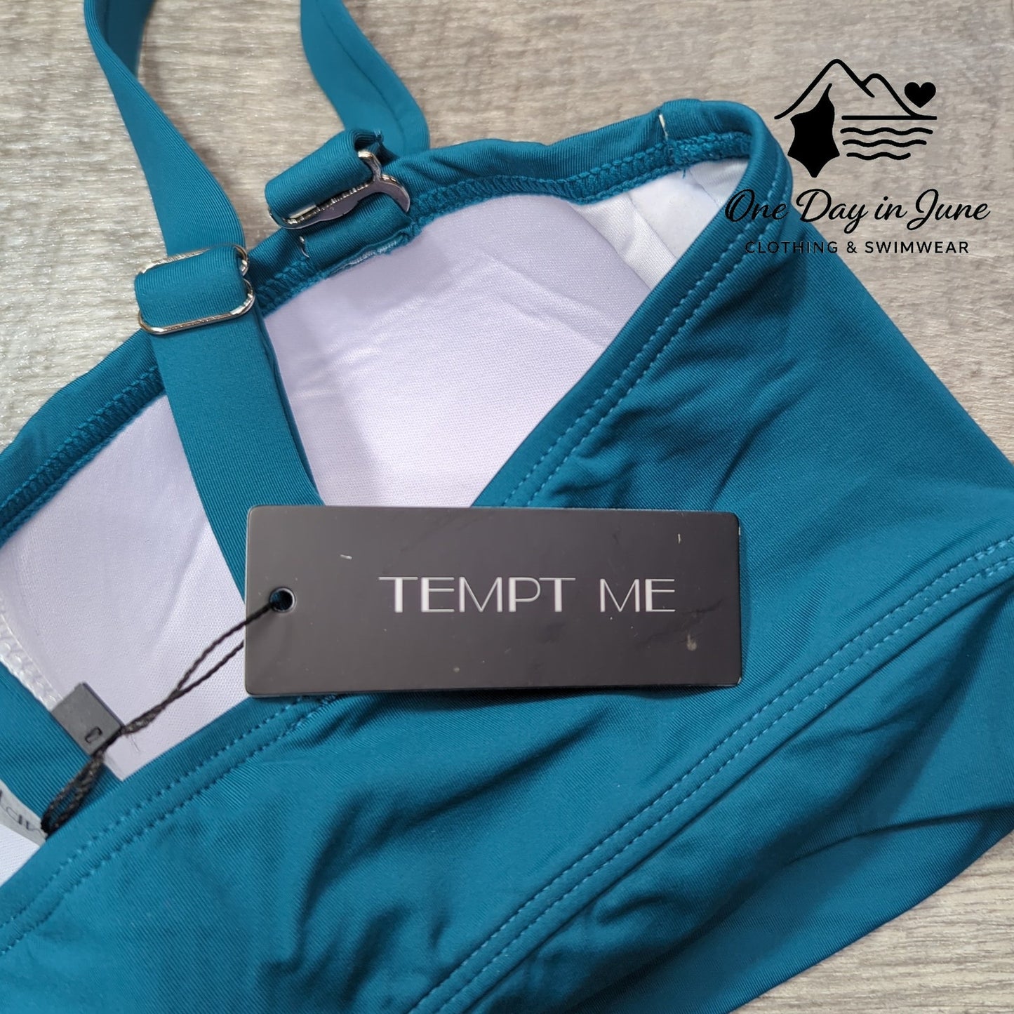 Tempt Me Plus Size High Waist Cropped Molded Cup Bikini Size 12W