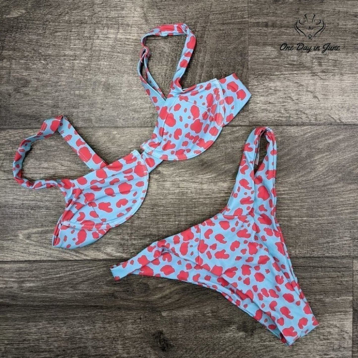 Amzbrly Underwire Animal Print Bikini Swimsuit Size S