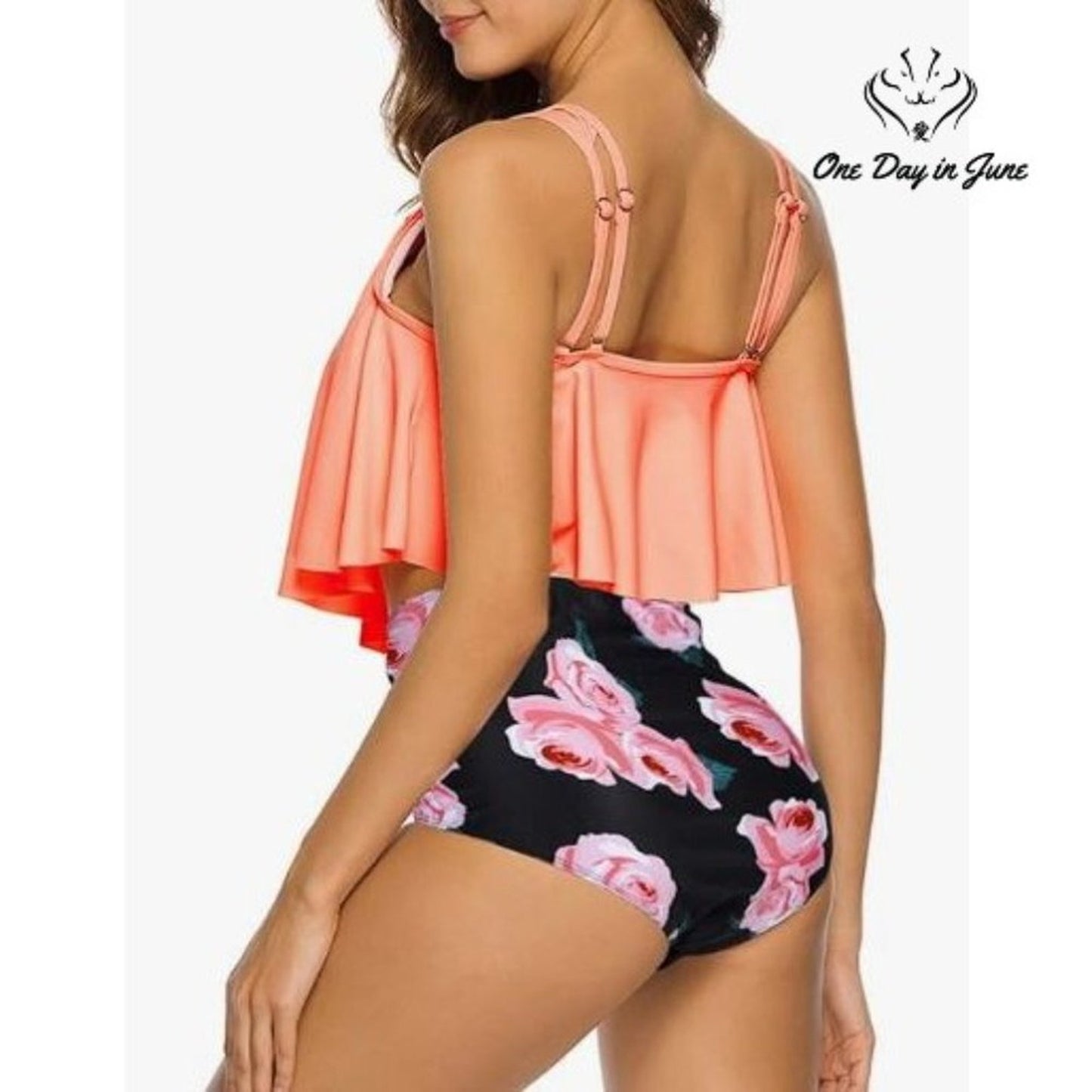 Adisputent High Waist Flounce Bikini Swimsuit Size 2XL