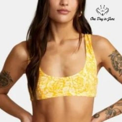RVCA Forever Bralette Reversible Bikini Top Size L