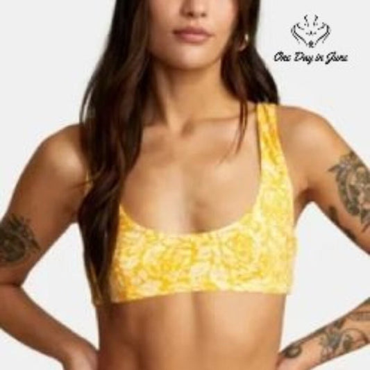 RVCA Forever Bralette Reversible Bikini Top Size L